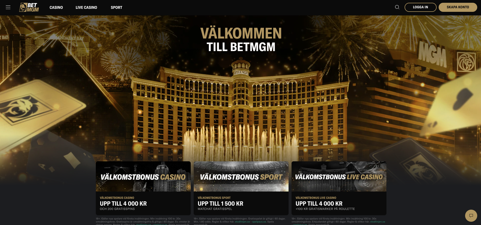 BetMGM-startsida
