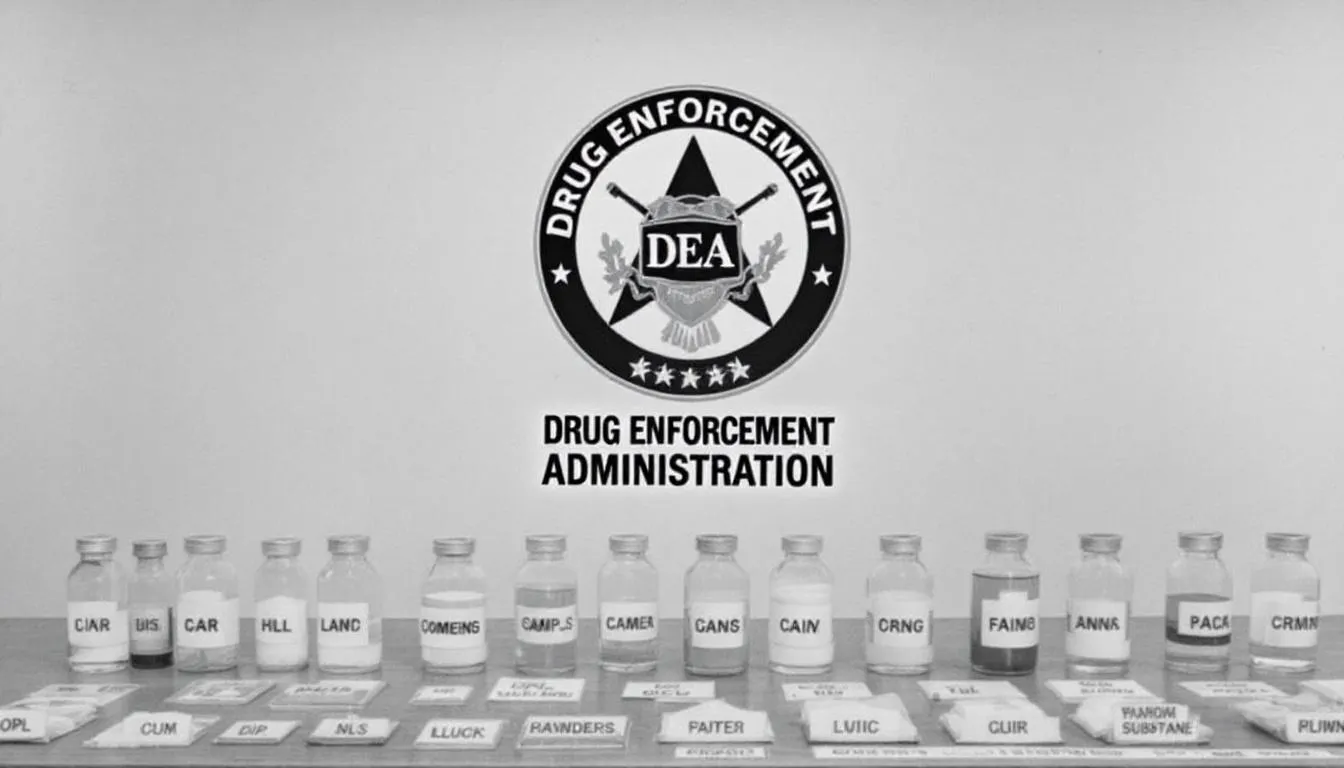 A visual representation of the Drug Enforcement Administration's role in regulating controlled substances.