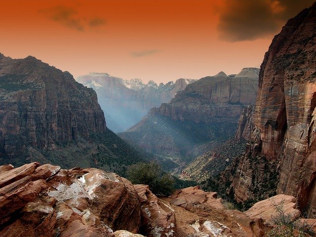 mountains, valley, landscape