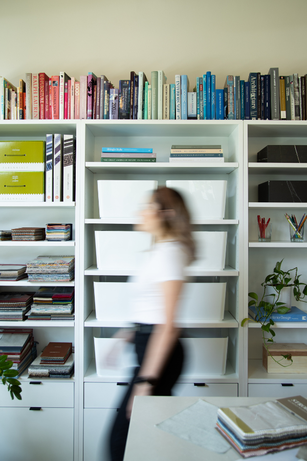 a designer walking through a studio