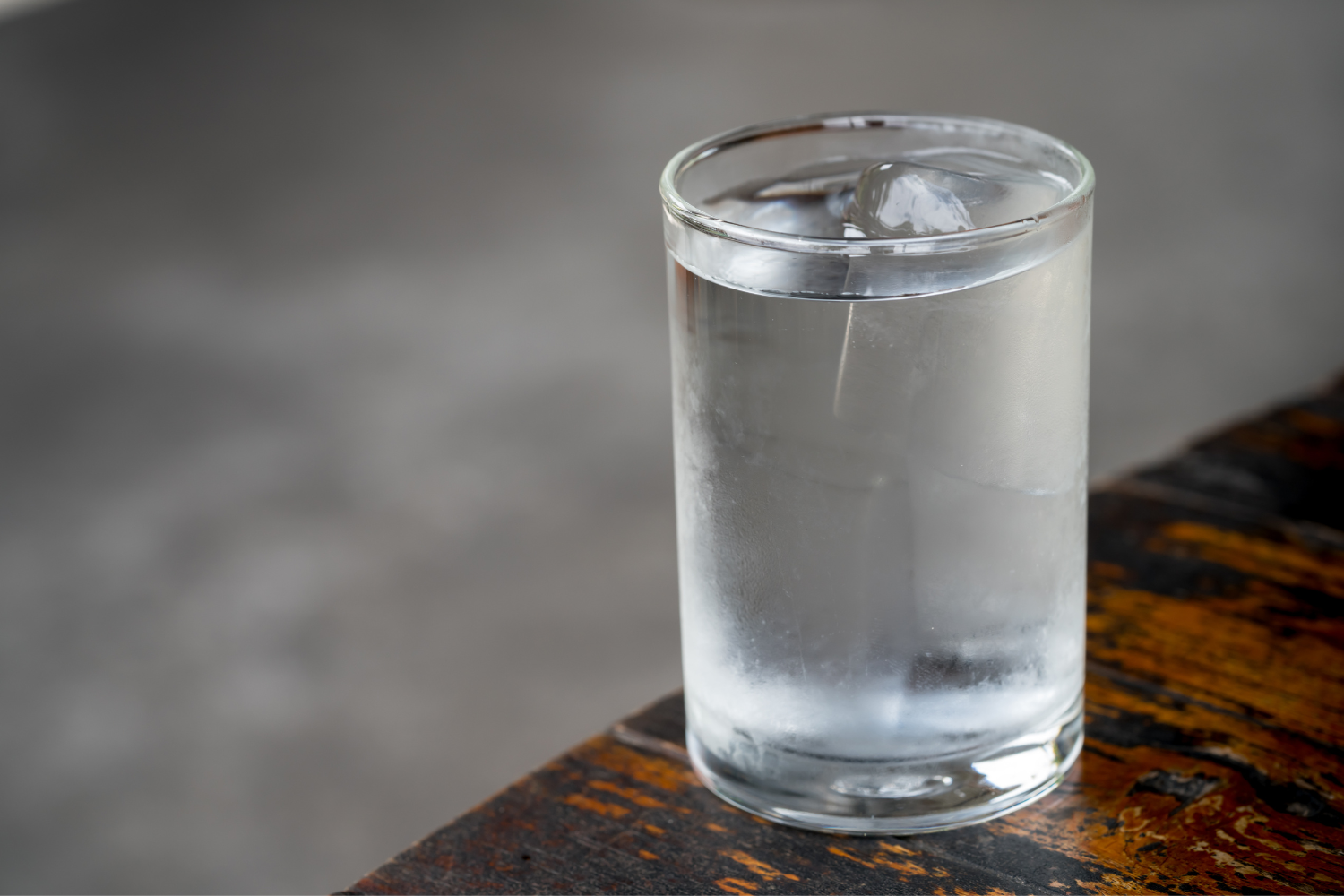A glass of cold water.