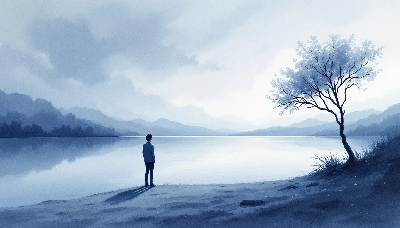 Ein Bild, das den Prozess des Abschiednehmens darstellt, mit symbolischen Elementen, die Trauer und Frieden vermitteln.