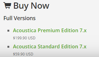Acoustica pricing