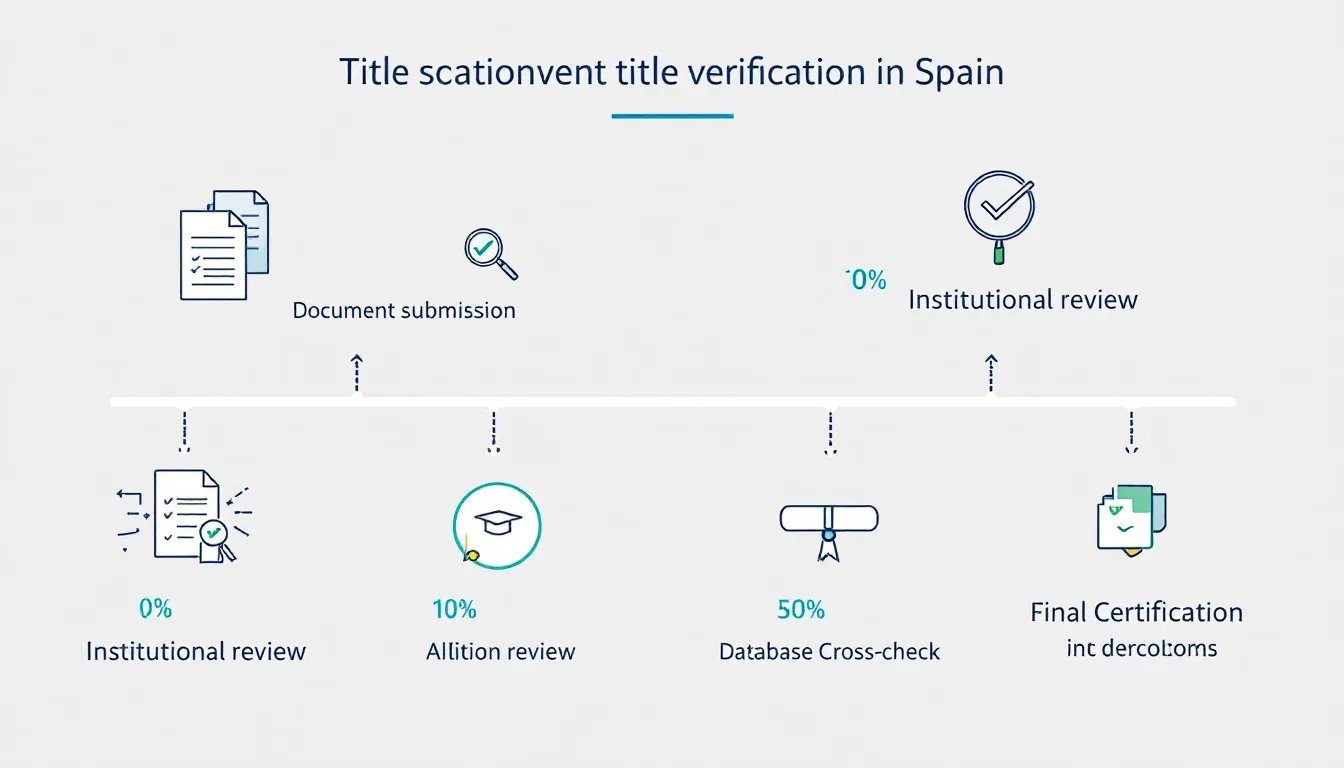 Proceso de verificación de títulos universitarios en España.