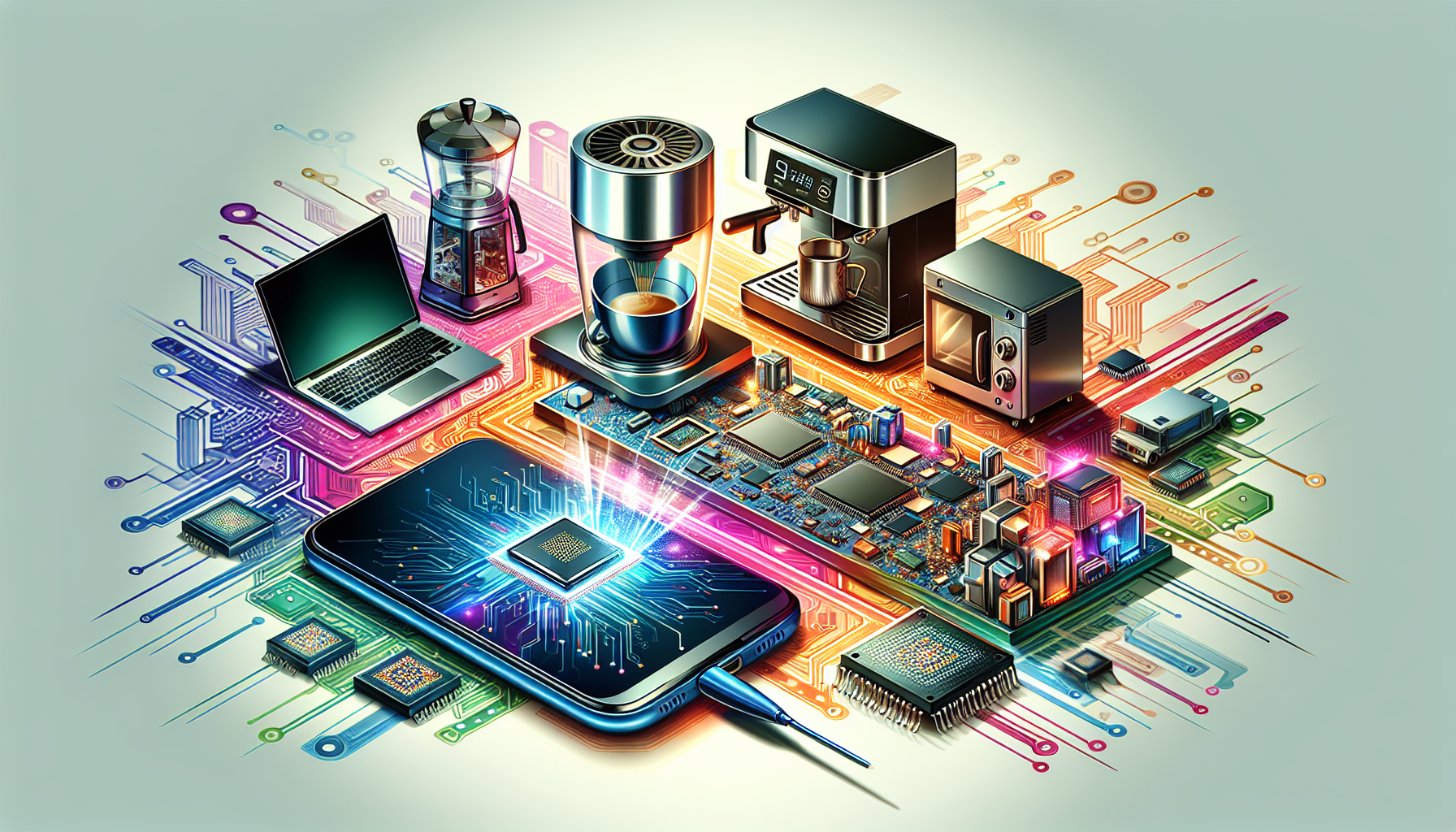 An illustration showcasing various applications of SMT assembly in electronics.