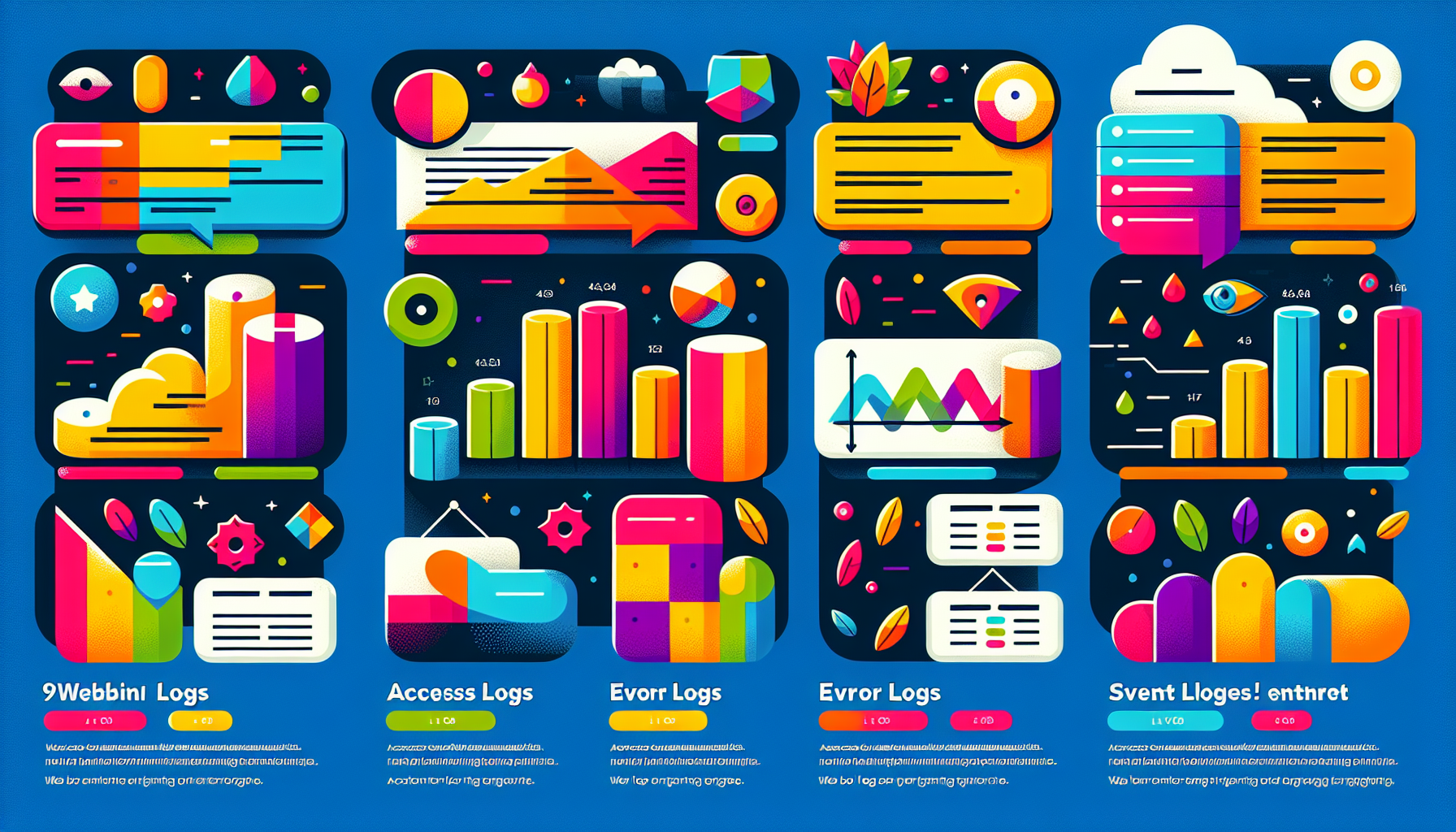 A visual representation of different types of web logs.