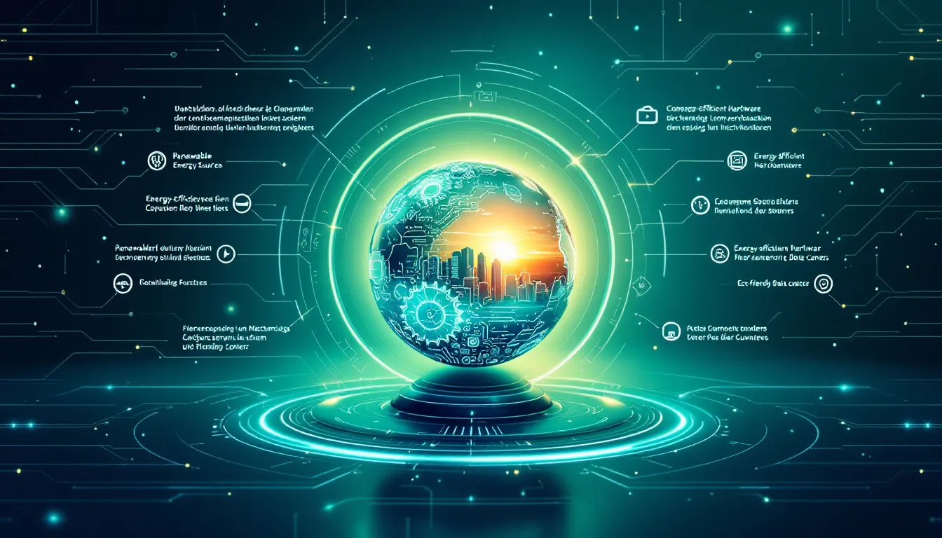 Nachhaltigkeit durch Computermiete, symbolisiert durch umweltfreundliche Technologien.