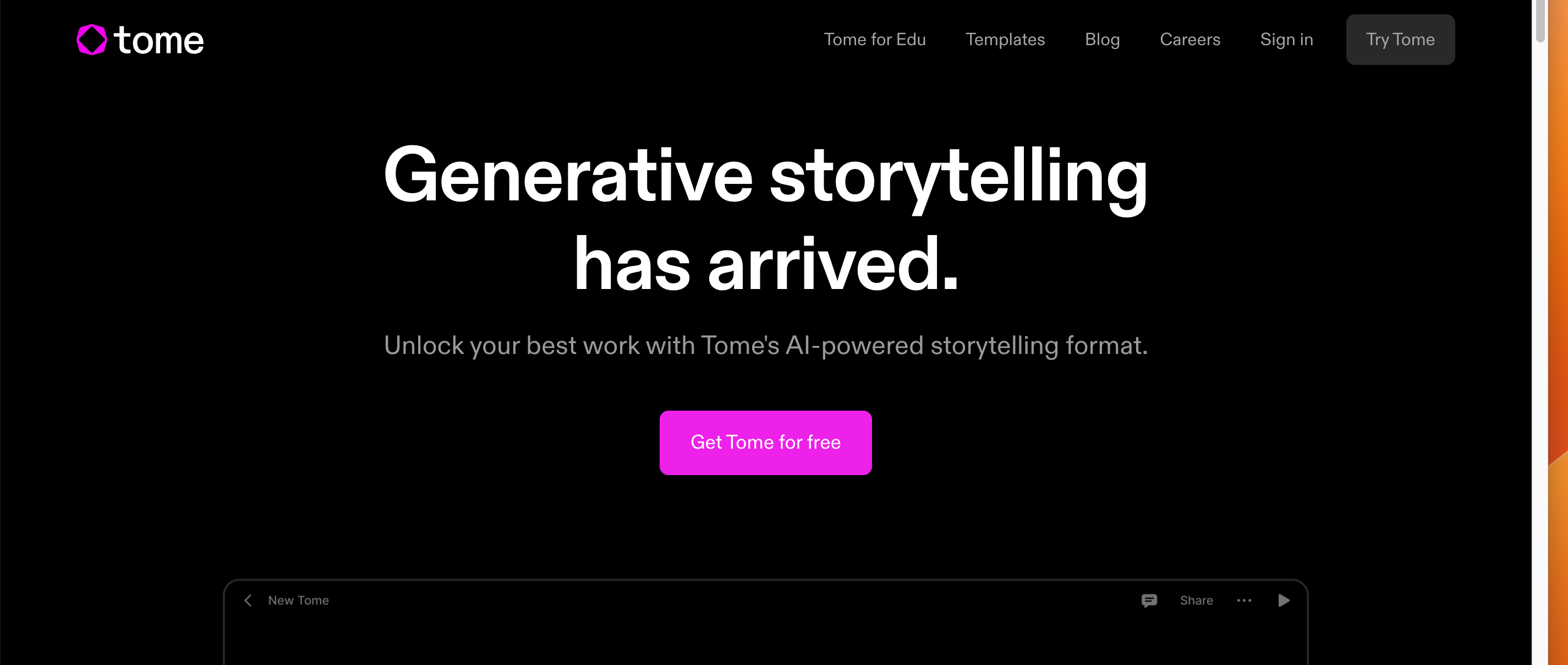 Tome - AI presentation maker: very nice, but I wouldn't call it storytelling exactly