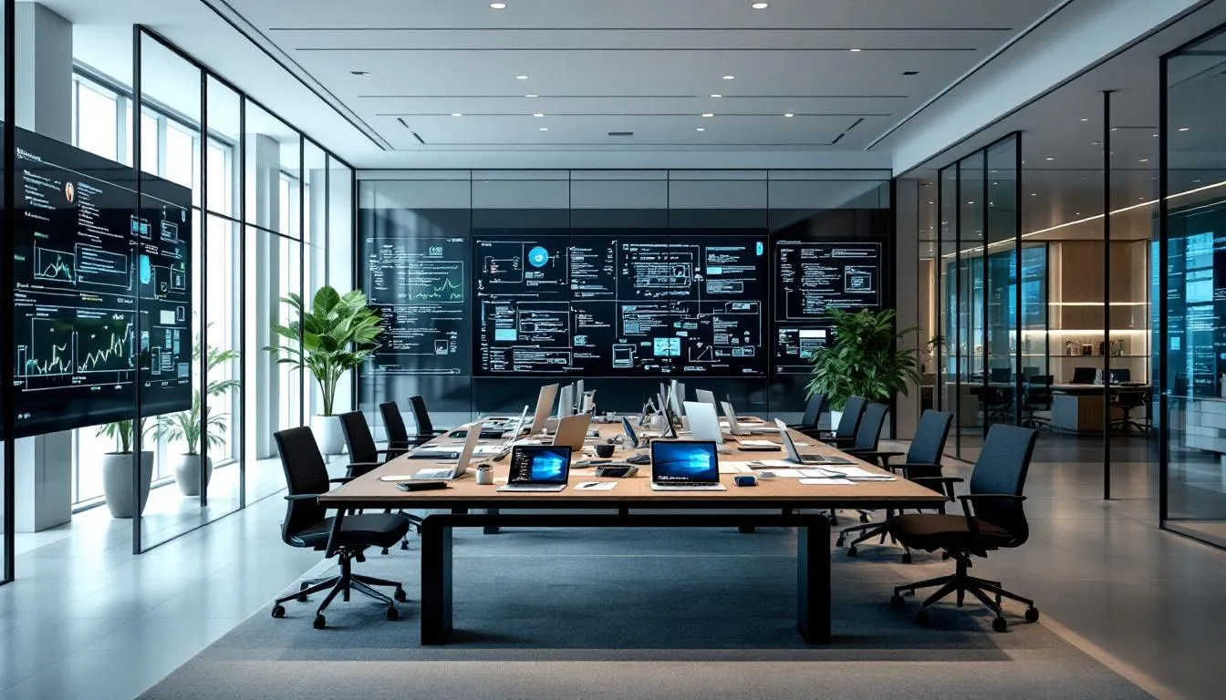 A creative design agency brainstorming session.