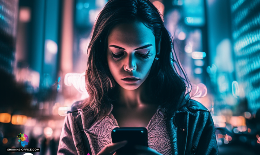 A woman using her screen time to scroll on social platforms