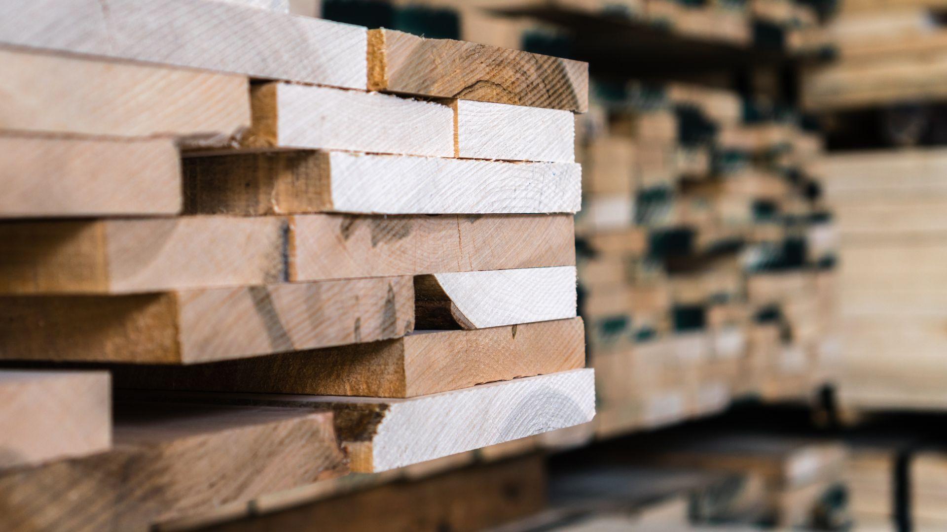 A stack of lumber.