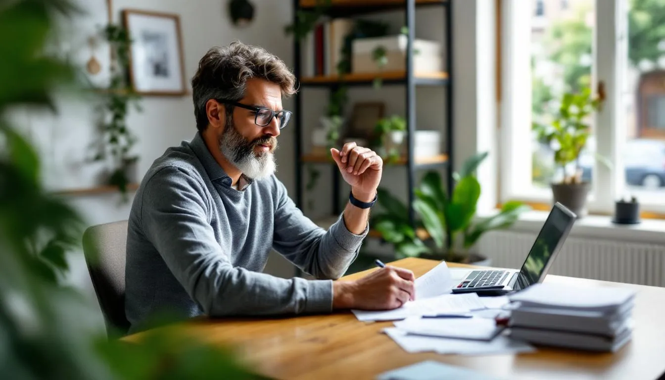 A small business owner is reviewing the a business loan status, contemplating the necessary money for their company and teh business will pay in interest. This process highlights the importance of financial health and credit score in securing loans for both new and existing businesses.