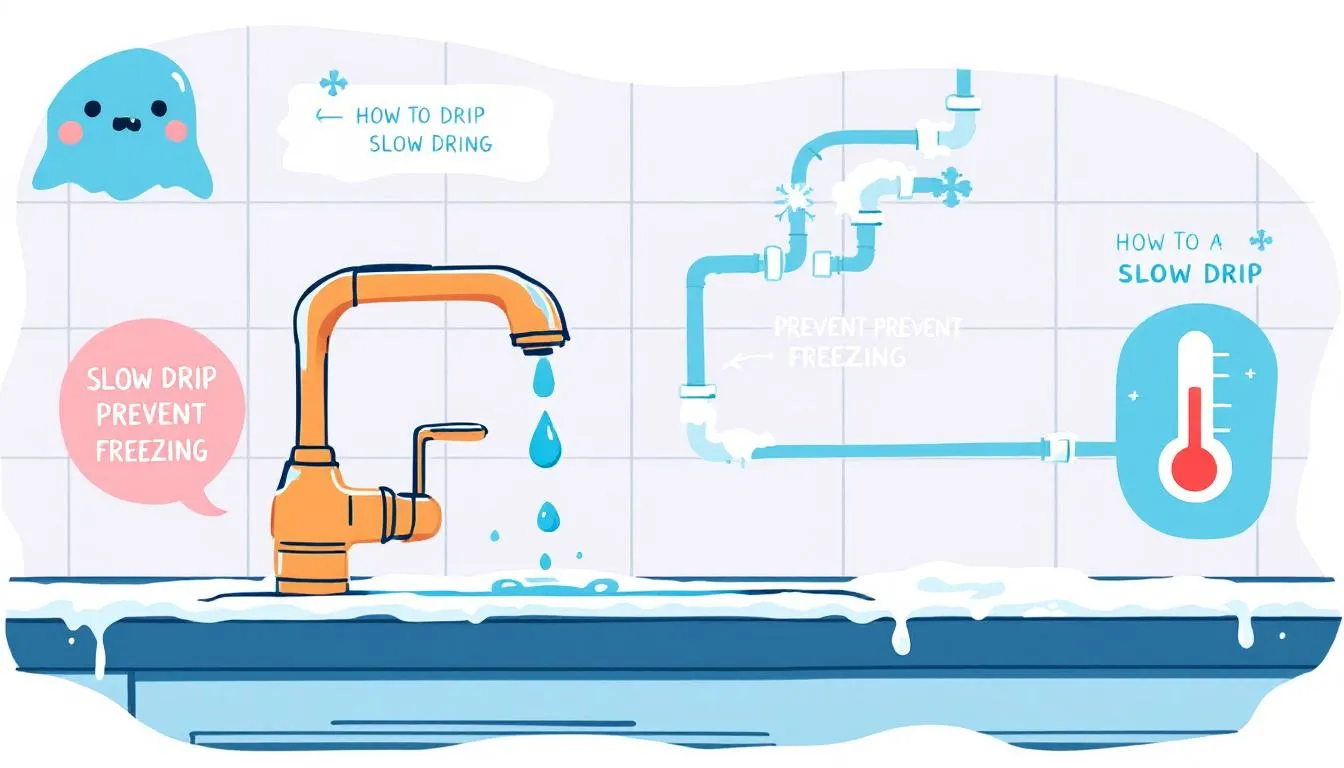 A faucet dripping water to help prevent pipes from freezing.