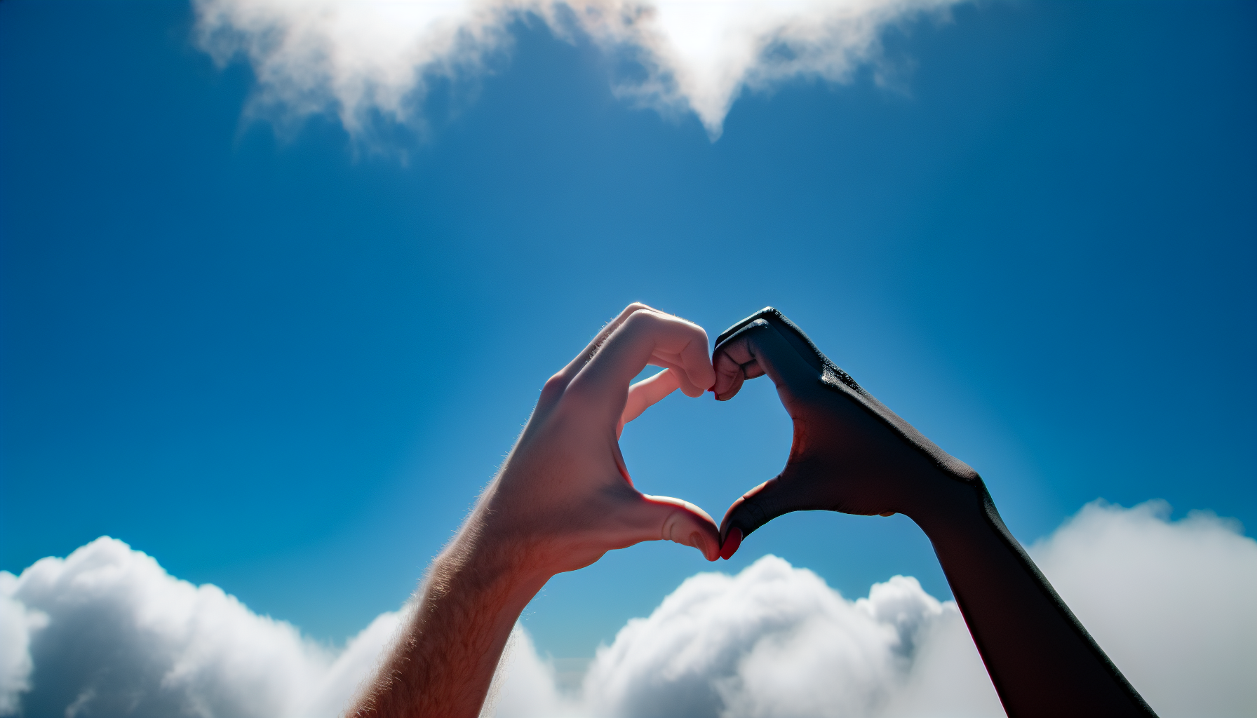 Hands forming a heart shape with positive affirmations