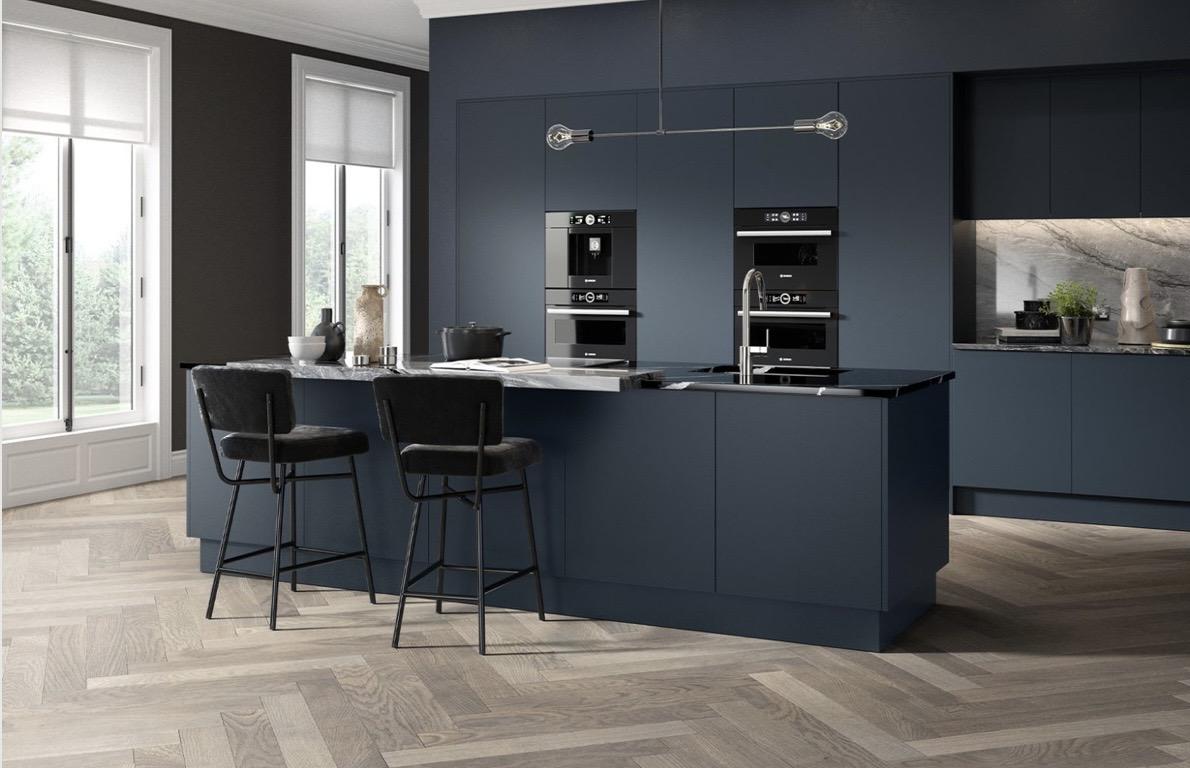 Supermatt acrylic modern kitchen units