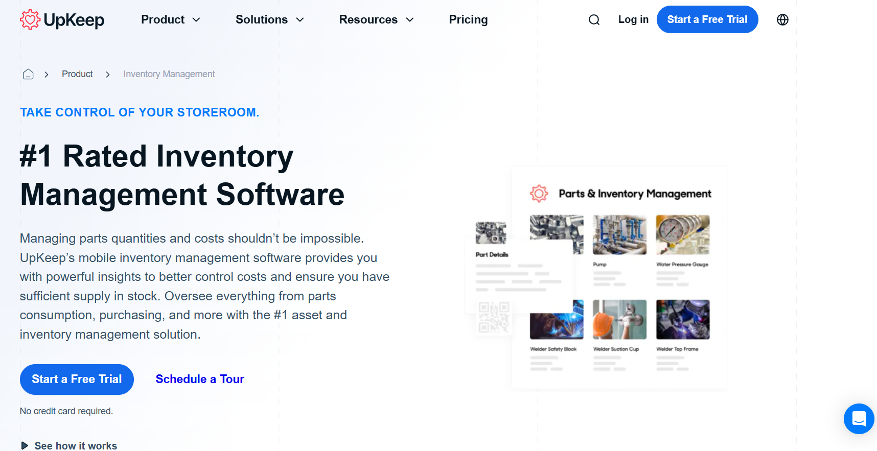 UpKeep inventory management software for small business