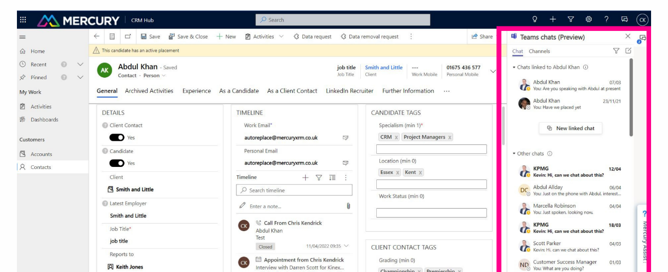 Mercury CRM Microsoft Teams Collaboration 