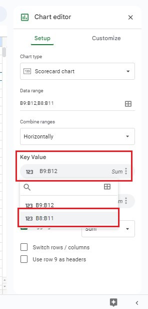 Switch Key Value to Baseline Value: