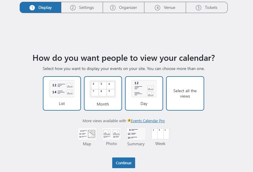 Configuring calendar