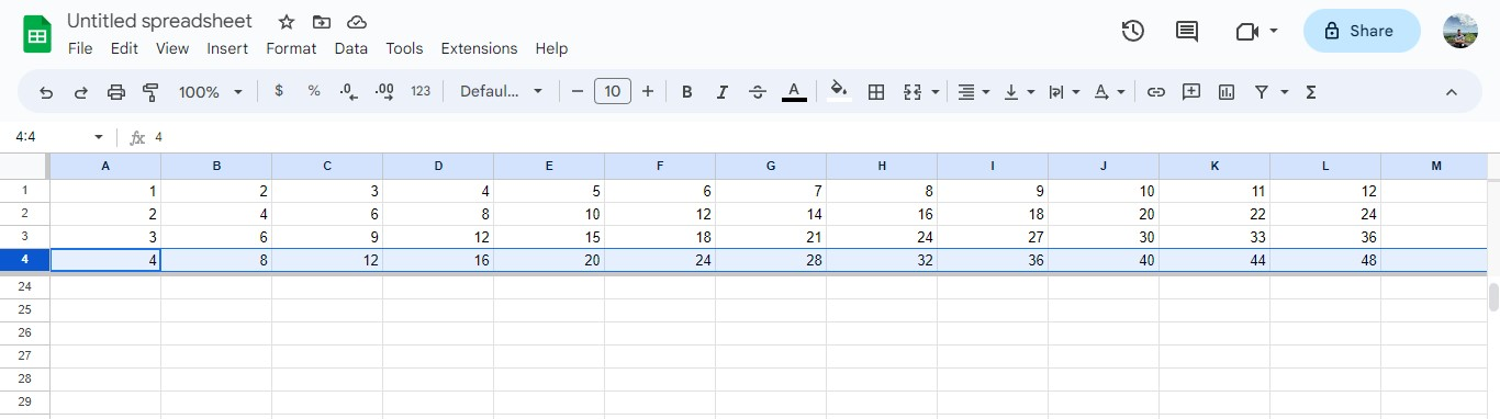 Freeze rows in Google Sheets