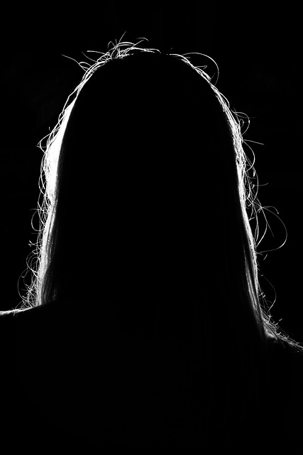 silhouette, woman, dark