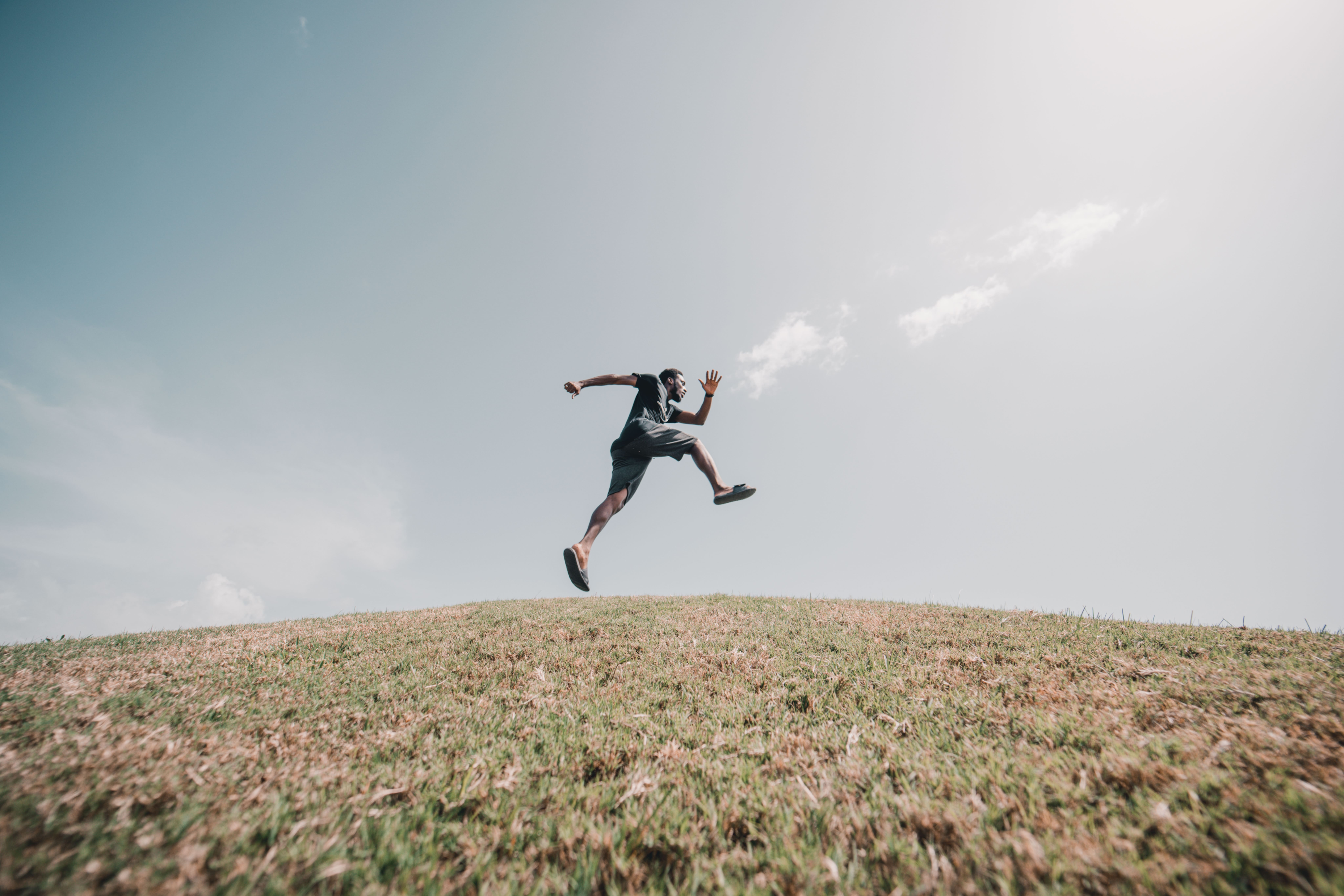 man jumping, nature, men's healh, sunlight