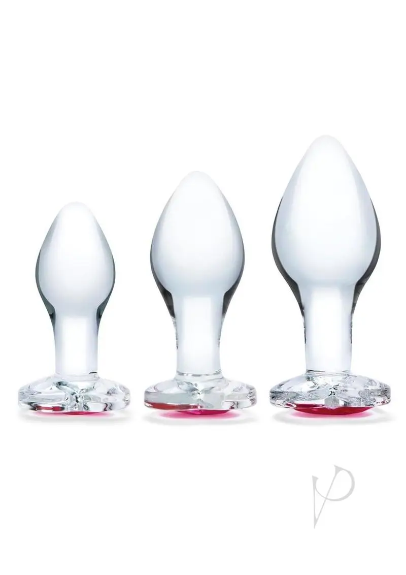 Glas Heart Jewel Glass Anal Training Set (3 Piece) – Clear