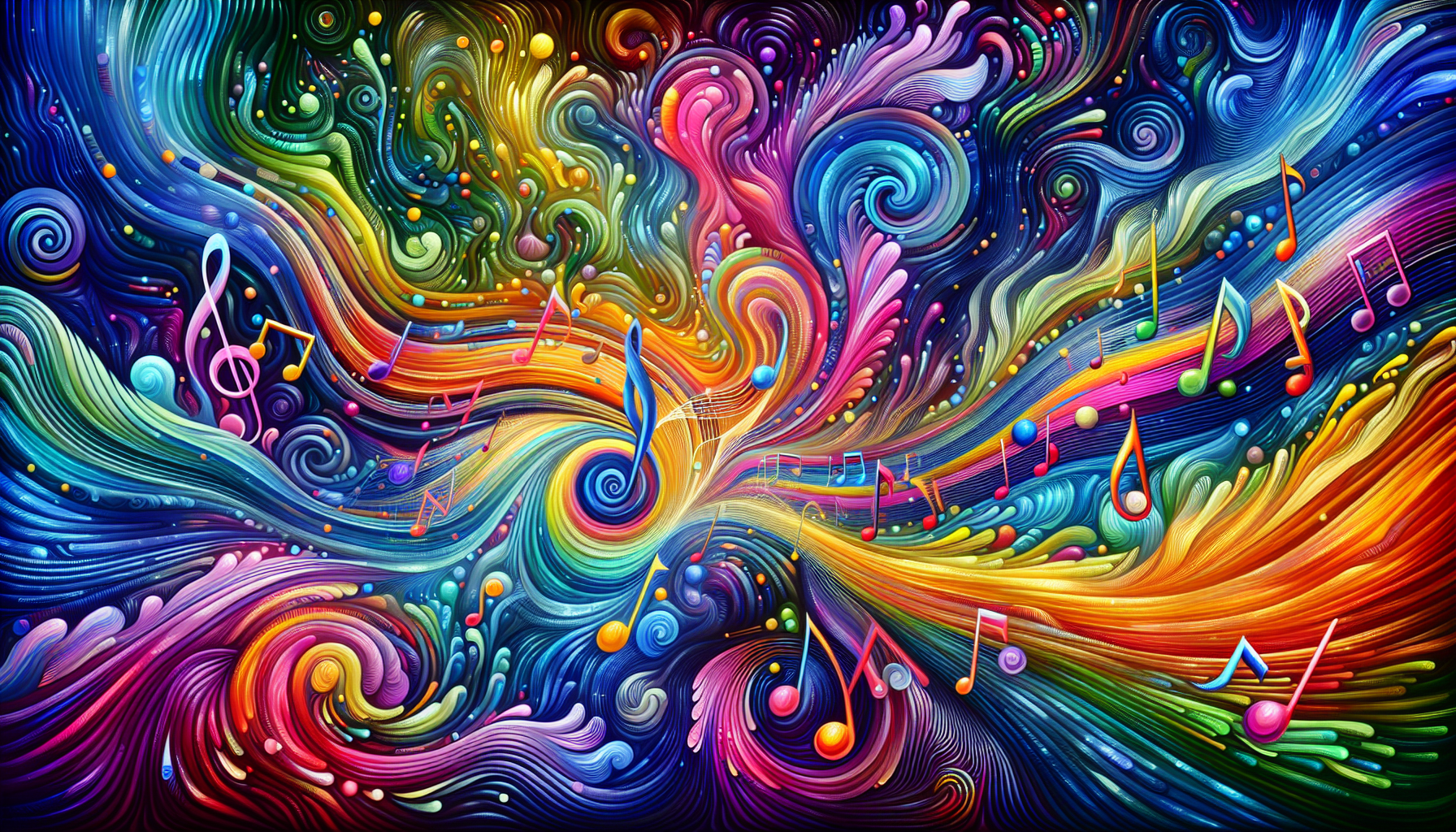 Colorful visual representation of synesthetic experiences in psytrance