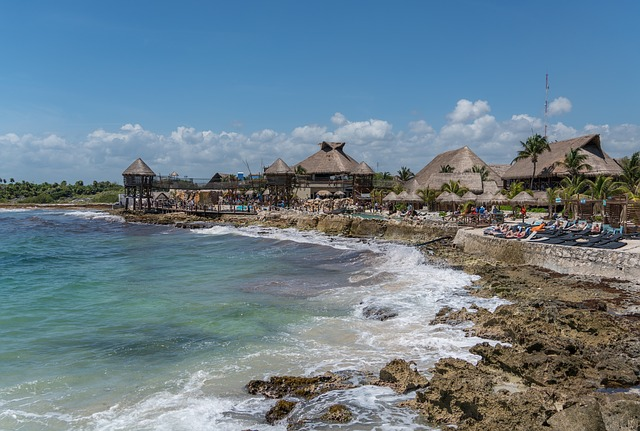 mexico, costa maya, rocky coast