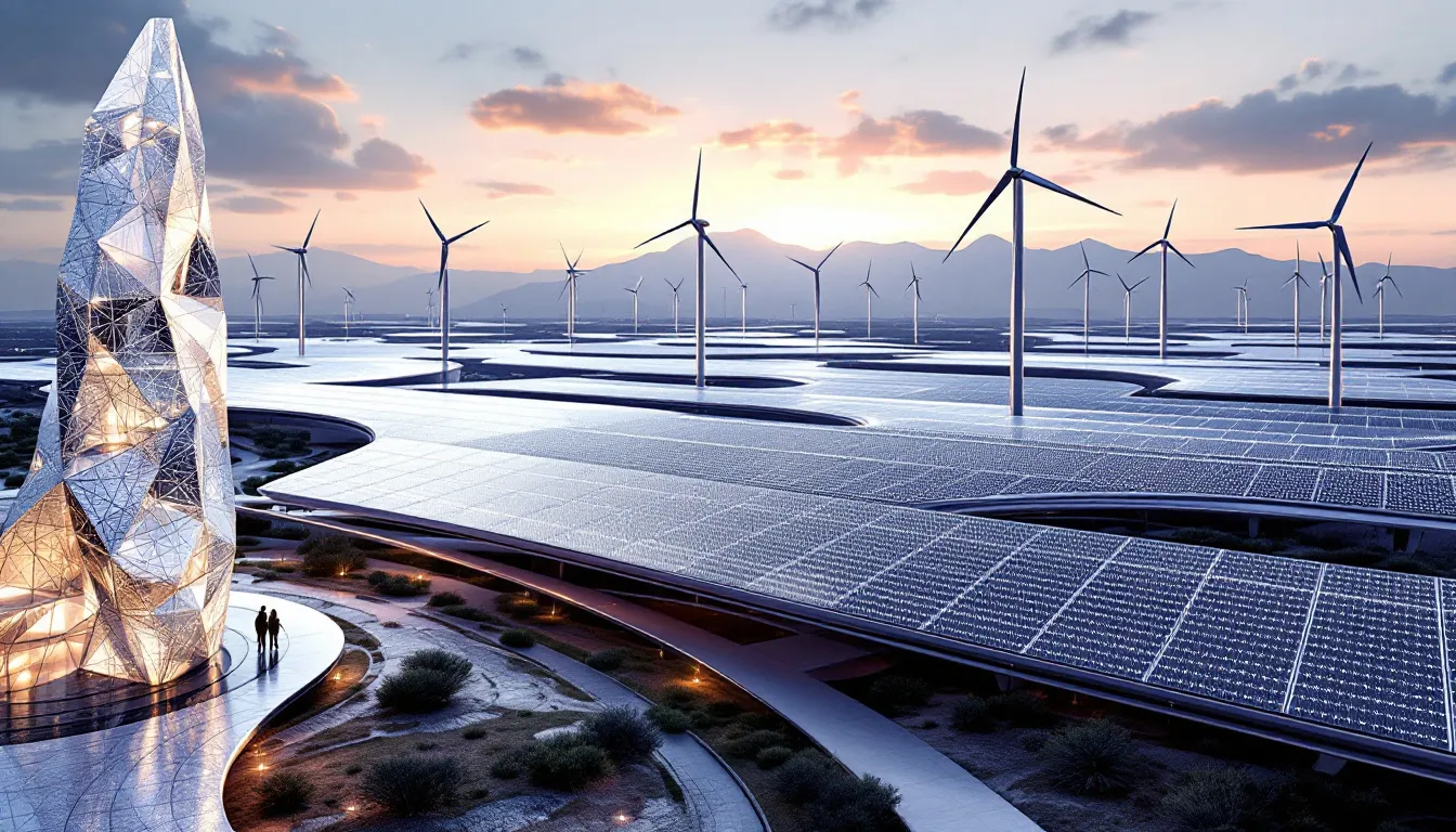 Future trends in renewable energy projects illustrated with innovative technologies.