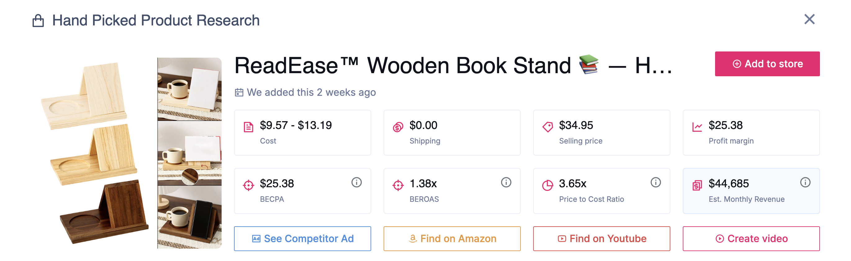 ReadEase Wooden Book Stand