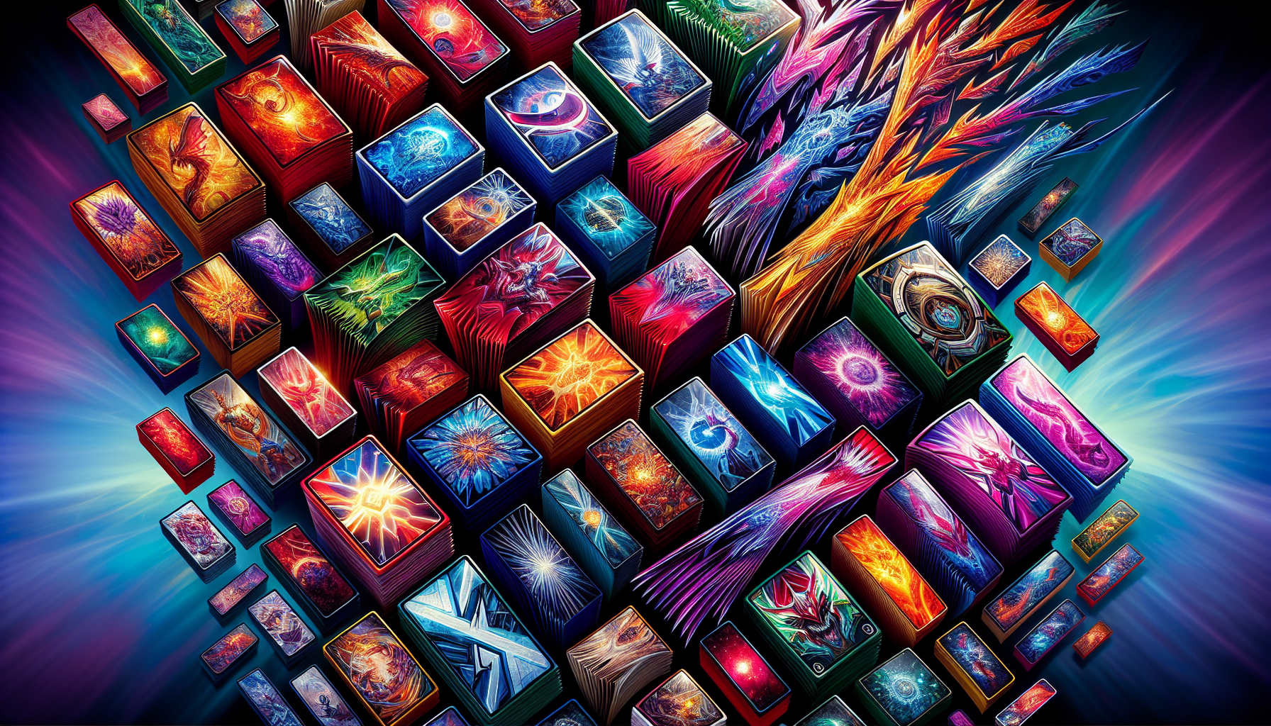 An illustration of various MTG card sleeves showcasing their designs and benefits.