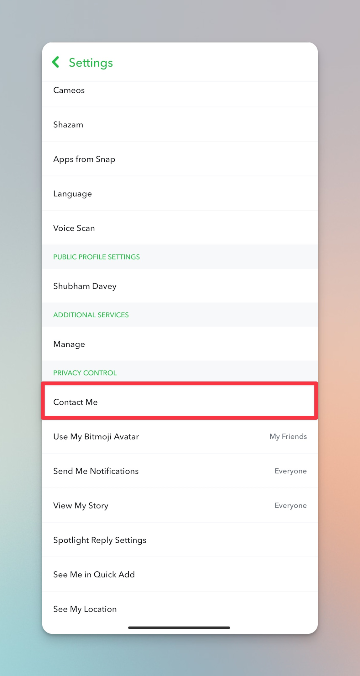 Remote.tools highlighting the "Contact Me" setting to help with your profile views on Snapchat