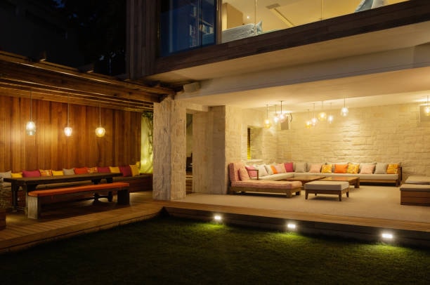 Warm lights creating an inviting and relaxing environment. 