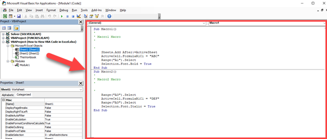 excel vba view code not working