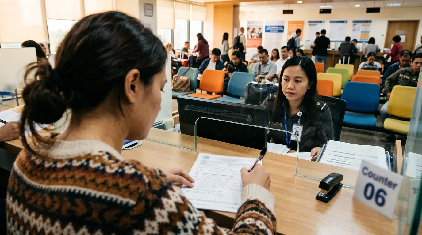 Applicant reviewing contact details across travel and visa documents