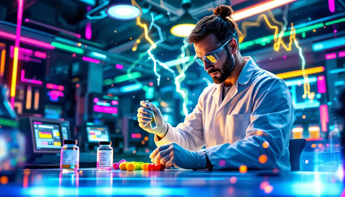 A lab technician conducting third party testing on supplements.