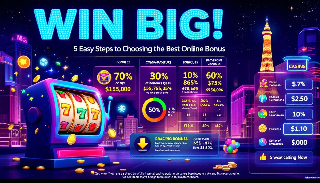 An infographic illustrating how to choose the best online casino bonus.