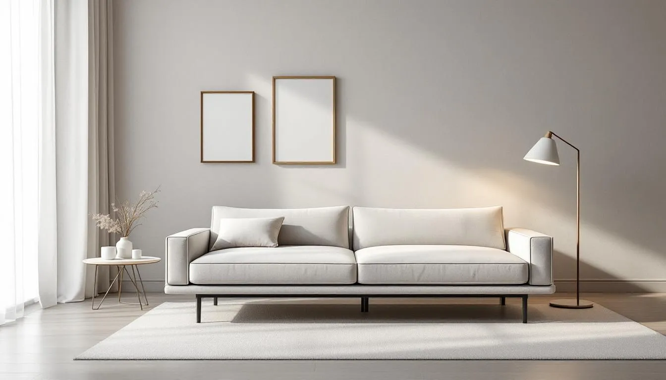 A cozy living room with a comfortable sofa bed, perfect for guests.