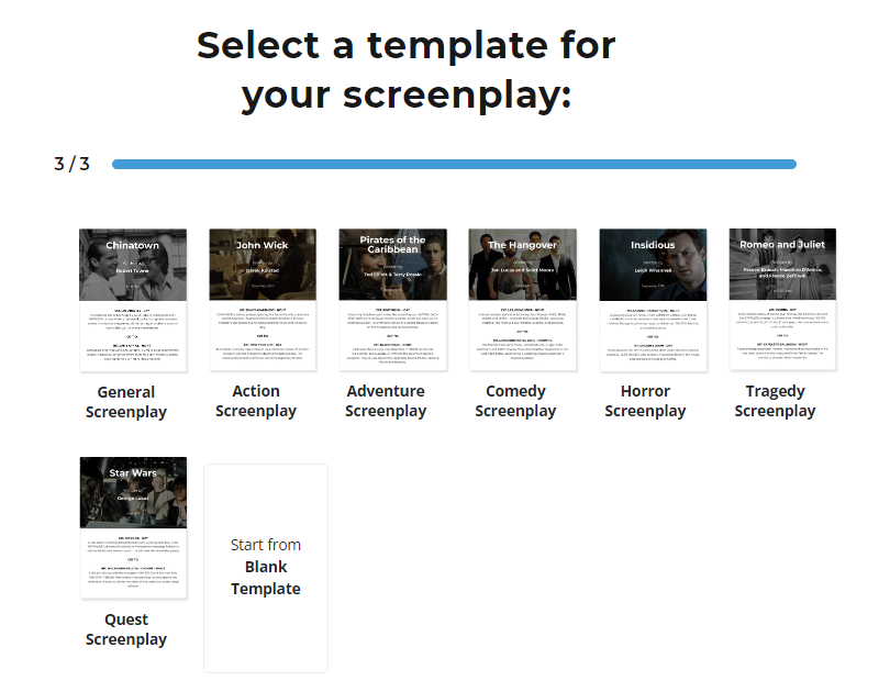 Squibler's screenplay templates