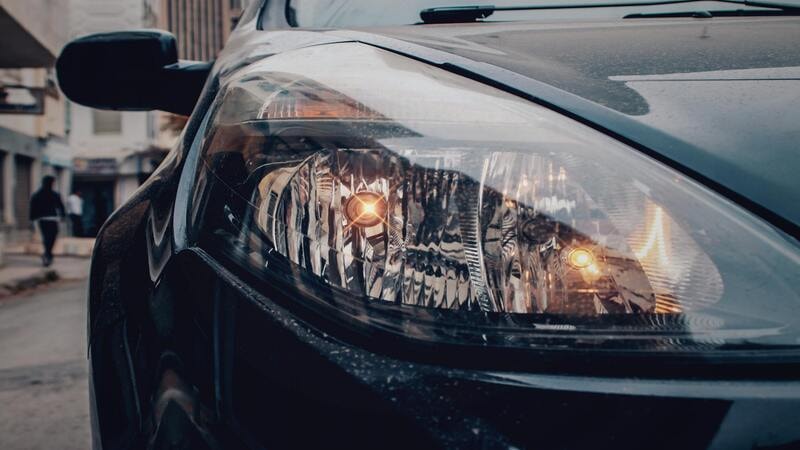 A car with medium-brightness bulb