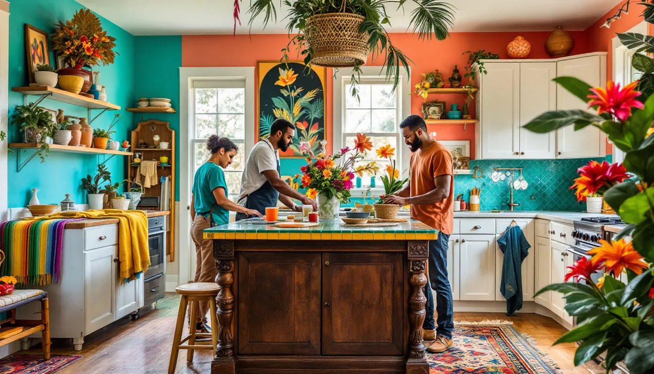 A team of kitchen remodeling experts collaborating on a project in Jamaica Plain.