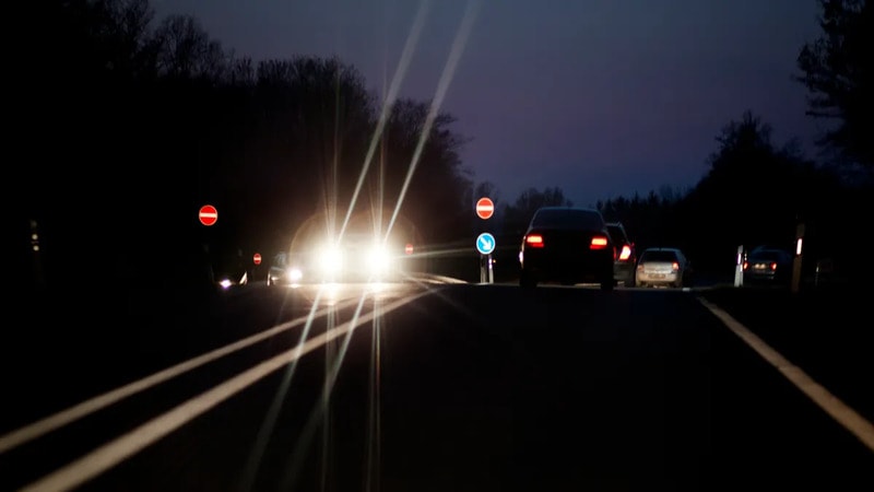 Scattered LED beams cause glare