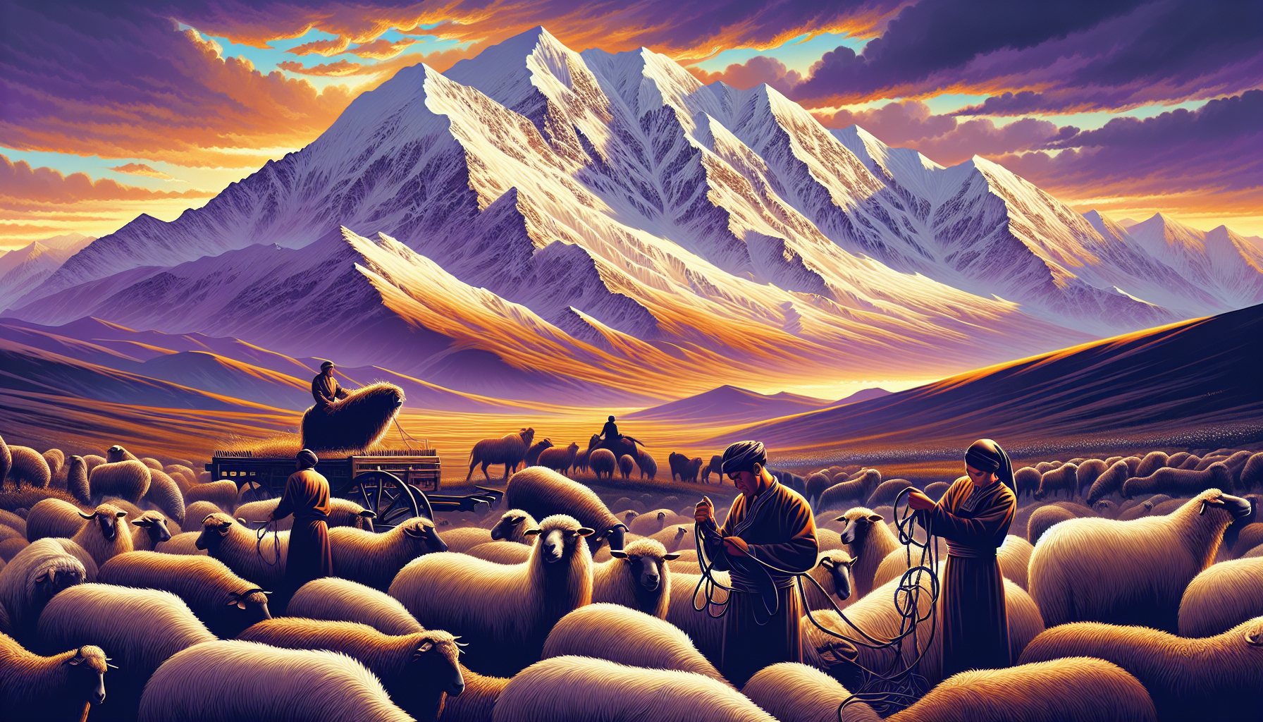 Illustration of nomadic traditions in Central Mongolia