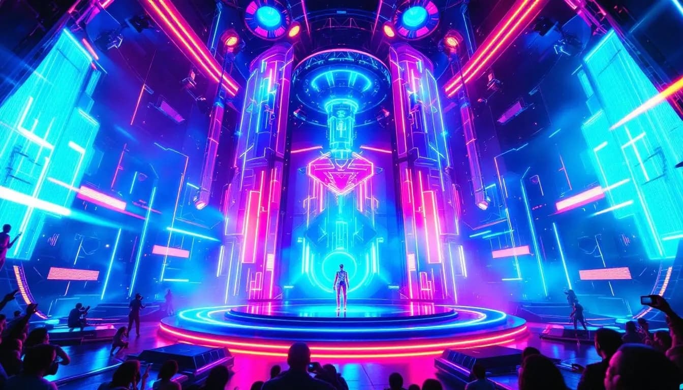 Ein berühmtes VR Konzert, das Geschichte geschrieben hat, mit einem Künstler auf der Bühne.