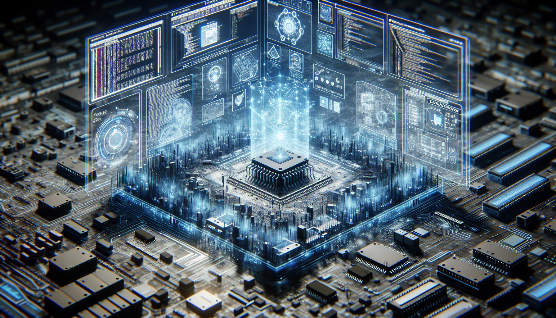 Illustration of comprehensive development tools for 32-bit microcontroller systems