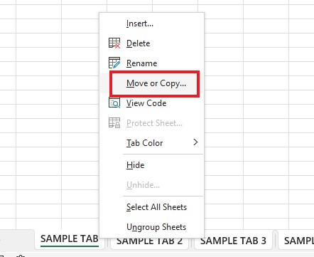 click the Move or Copy Sheet option.