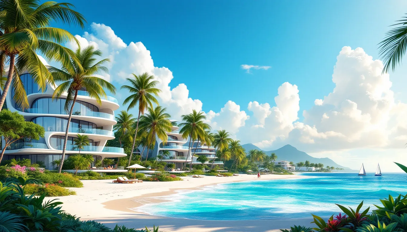 Condos for sale in Playacar with modern designs and ocean views.