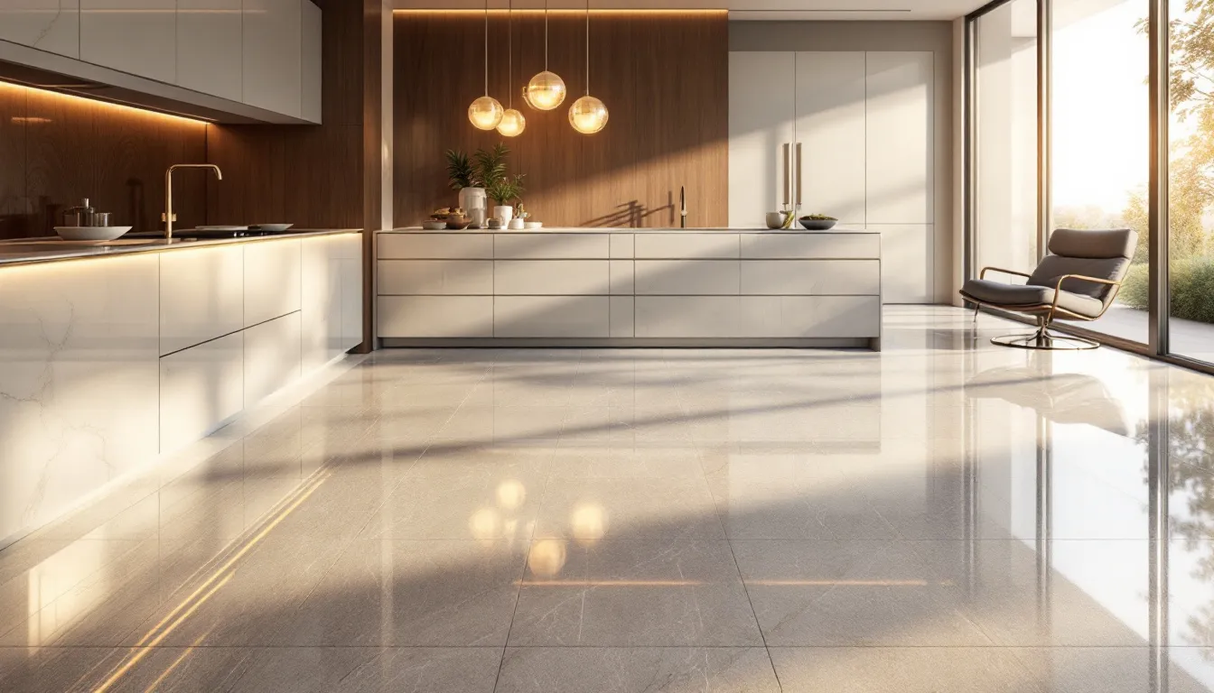 Top 10 Luxury Kitchen Remodeling Ideas for 2025 5 Luxurious flooring options in a contemporary kitchen.