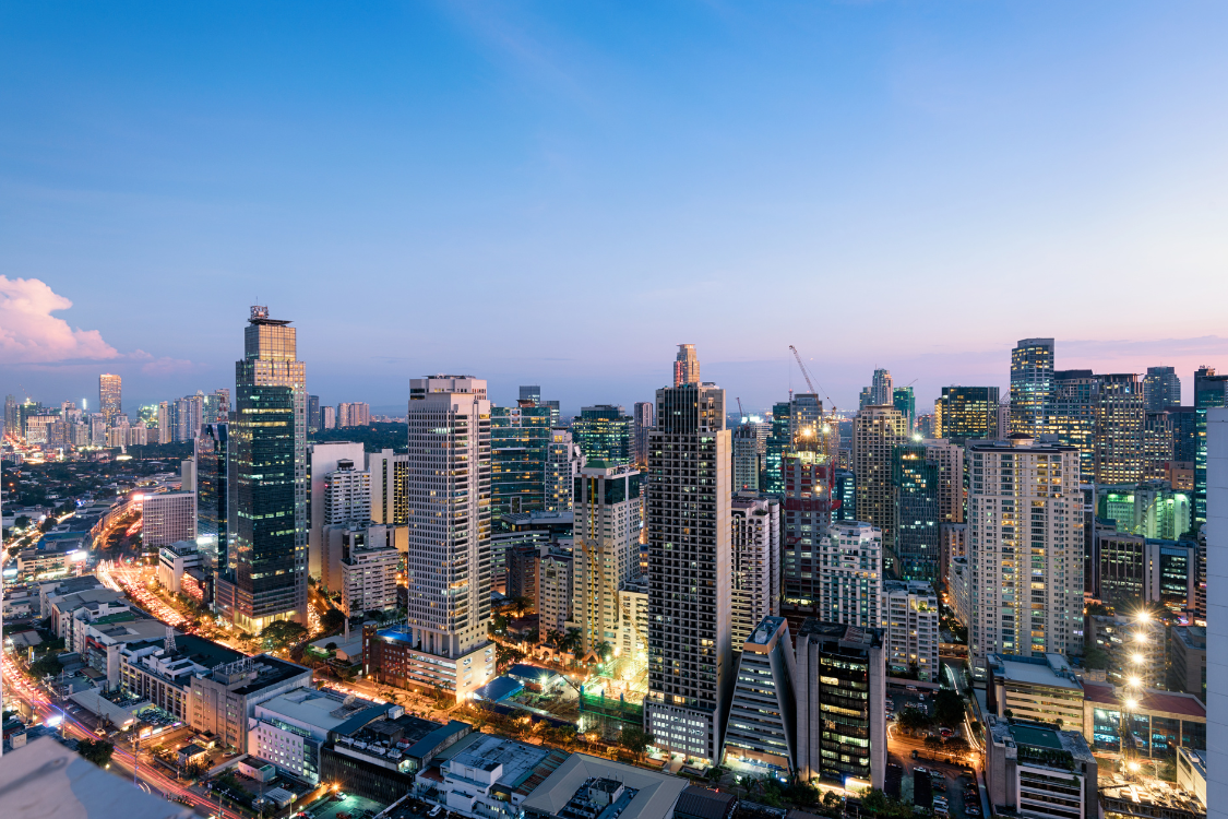 Metro Manila skyline showing business districts like Makati and BGC, key hubs for hiring talent.